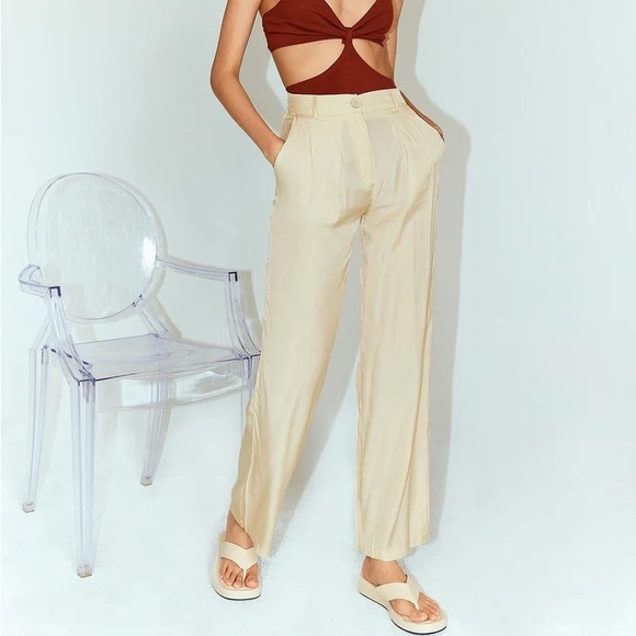 Princess Polly Kacey Pant Trousers Beige - Picture 1 of 6